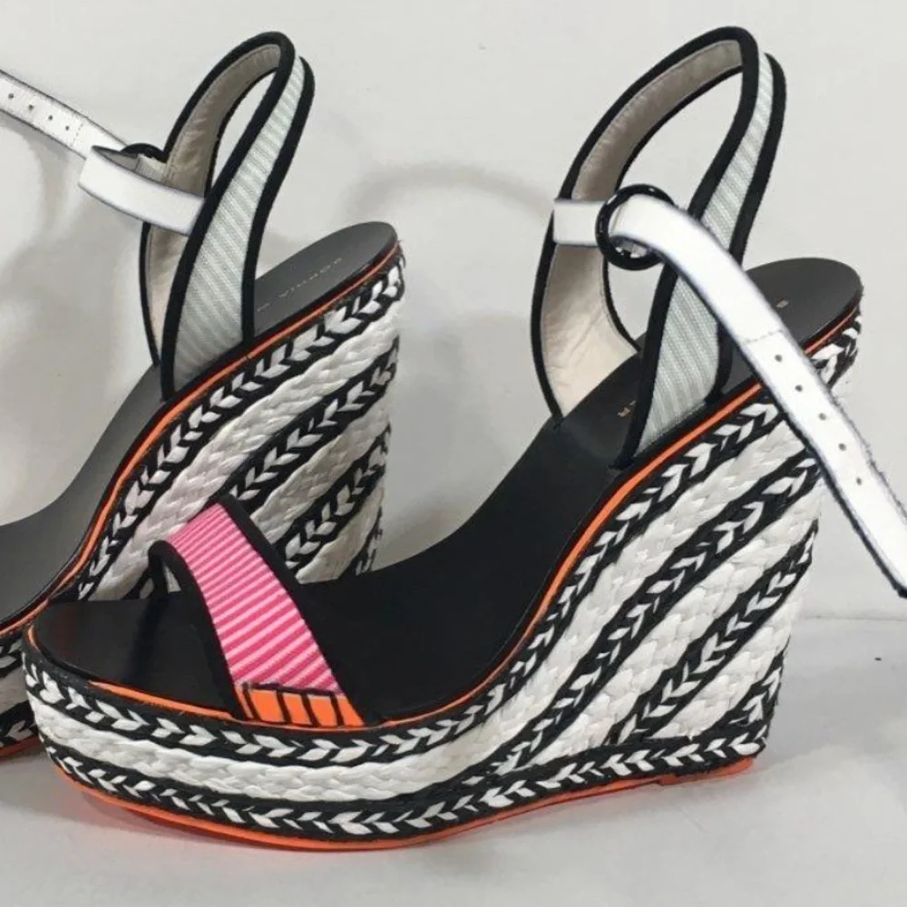 NEW!! Women’s Sophia Webster Lucita Stylish Woven Platform Wedge Sandals Size 41